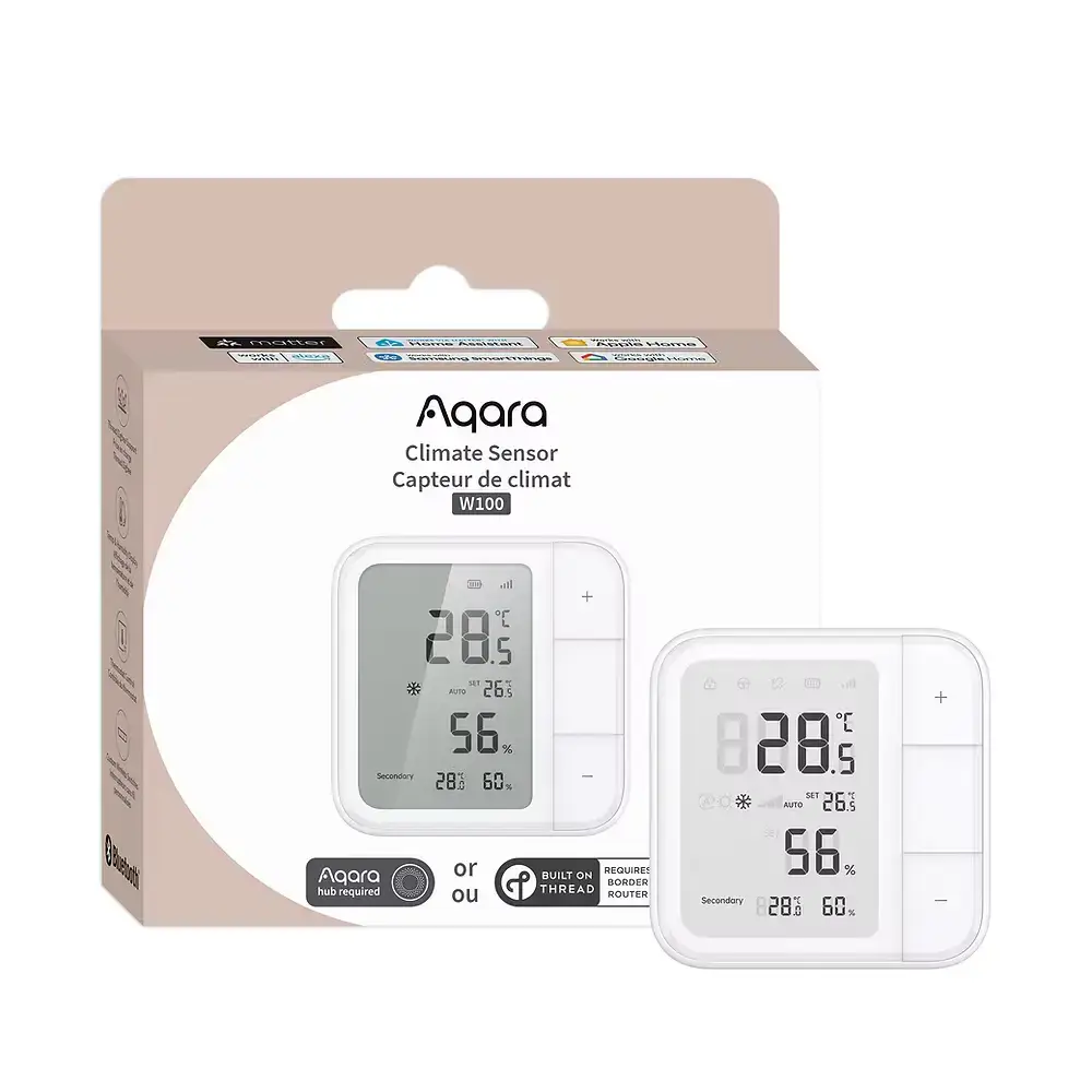 Senzor de climatizare Aqara W100, HomeKit, ZigBee, Matter, smart home, alb - imagine 2