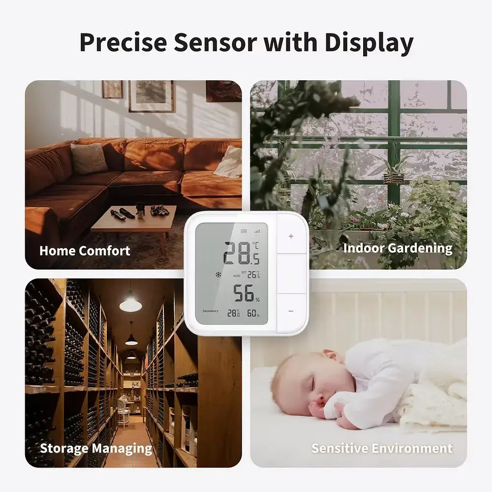 Senzor de climatizare Aqara W100, HomeKit, ZigBee, Matter, smart home, alb - imagine 3